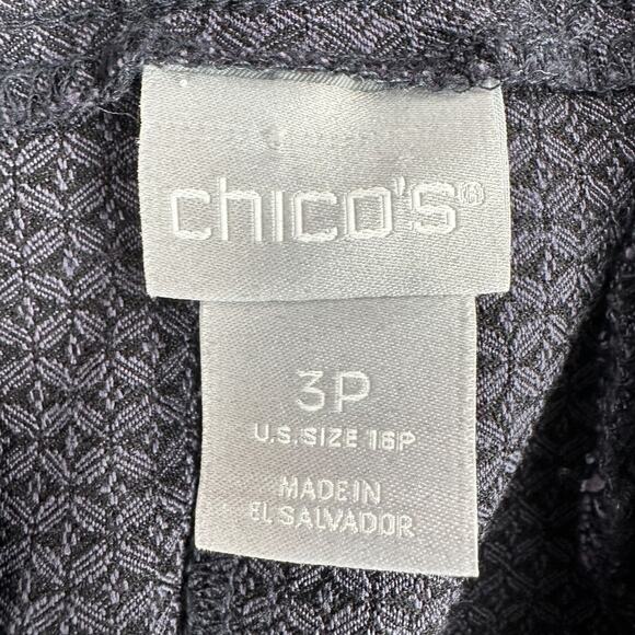 Chico's Gray Geometric Patterned‎ Flat Front Stretch Casual Pants 16 Petite - Picture 3 of 8